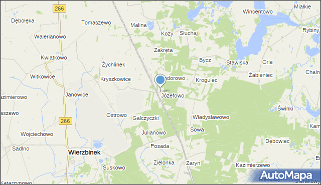 mapa Józefowo, Józefowo gmina Piotrków Kujawski na mapie Targeo
